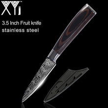 Load image into Gallery viewer, XYj 8 inch Utility Chef Stainless Steel Knives Imitation Damascus steel Santoku kitchen Knives Cleaver Slicing Knives Gift Knife