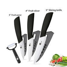 Load image into Gallery viewer, Ceramic Knives Kitchen knives 3 4 5 6 inch Chef knife Cook Set+peeler white zirconia blade Multi-color Handle High Quality