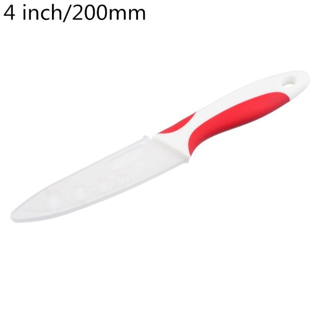Hoomall 3/4/5 Inch White  Colorful Handle Ceramic Paring Kitchen Knives Cooking Tool Ceramic Knife High Quality
