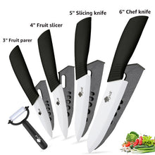 Load image into Gallery viewer, Ceramic Knives Kitchen knives 3 4 5 6 inch Chef knife Cook Set+peeler white zirconia blade Multi-color Handle High Quality