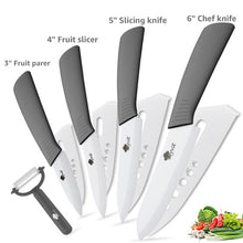 Load image into Gallery viewer, Ceramic Knives Kitchen knives 3 4 5 6 inch Chef knife Cook Set+peeler white zirconia blade Multi-color Handle High Quality