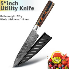 Load image into Gallery viewer, Kitchen knife Chef Knives 8 inch Japanese 7CR17 440C High Carbon Stainless Steel Sanding Laser Pattern Vegetable Santoku Knife