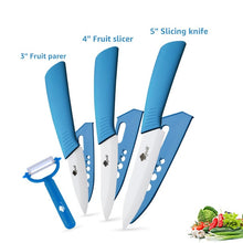 Load image into Gallery viewer, Ceramic Knives Kitchen knives 3 4 5 6 inch Chef knife Cook Set+peeler white zirconia blade Multi-color Handle High Quality